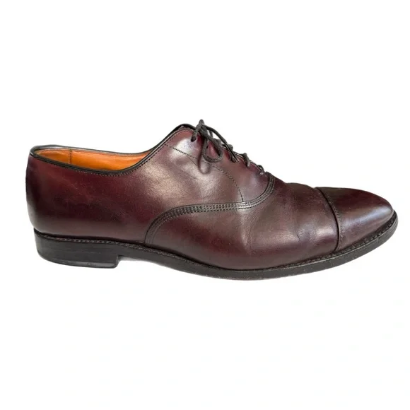 Allen Edmonds Brown Leather Cap Toe Park Avenue Lace Up Dress Shoes 10 READ